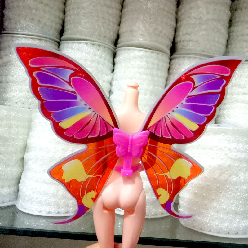 DIY Handmade Barbie Wings Phụ kiện Đồ chơi cho trẻ em Công chúa Barbie Single Butterfly Wings Color Clip búp bê và phụ kiện