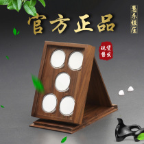 Old Money Zhuang Black Walnuts Five Pieces 44mm Round Box Solid Wood Coin Collection Box