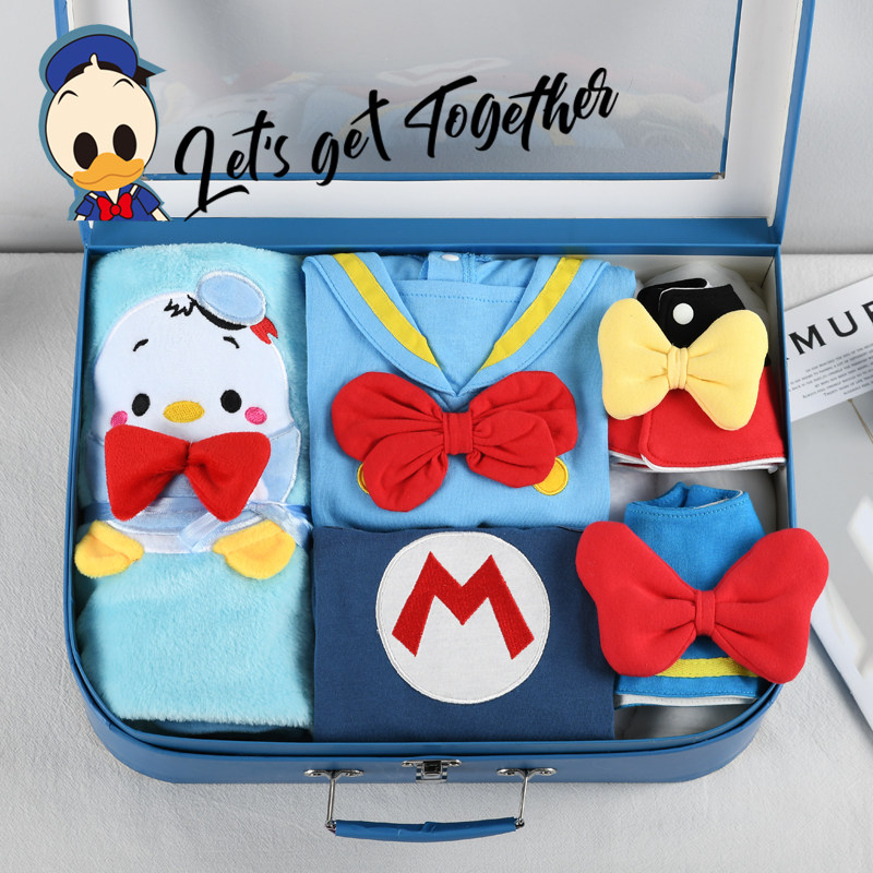 Hong Kong Newborn gift Box Set Cotton baby clothes Thin supplies Newborn full moon baby