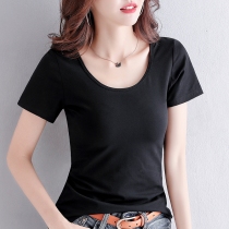 T-shirt womens short sleeve 2021 new womens summer Korean version of slim black round neck Net red body shirt top tide