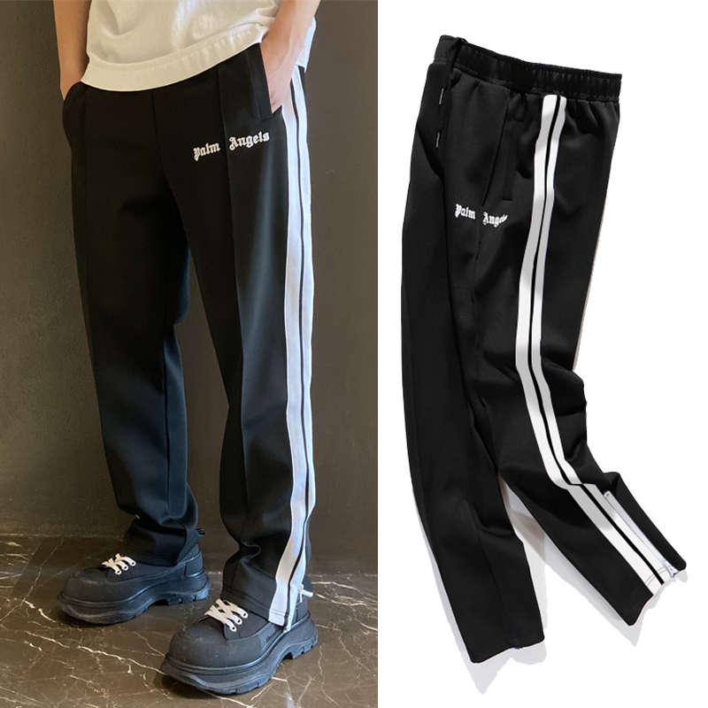 Palm Palm Angels Side Rainbow Pants Casual Men's Trendy Spring and Summer Loose High Street Striped Straight-Leg Trousers