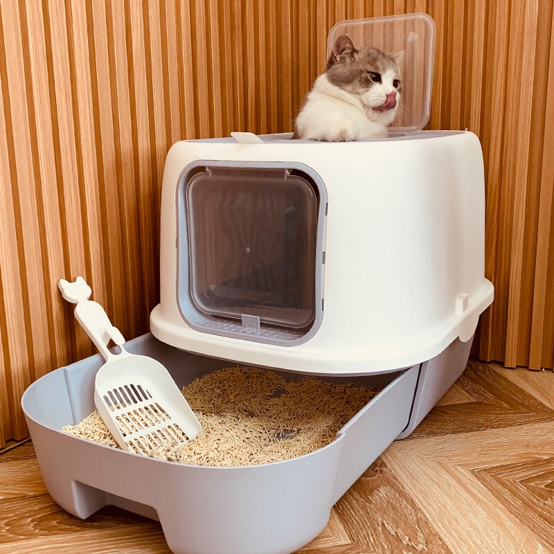 Drawer-Style Cat Litter Box, Fully Enclosed Cat Toilet, Anti-Splash Cage, Extra-Large Top-Entry Odor-Proof for Kittens Drawer-Style Cat Litter Box, Fully Enclosed Cat Toilet, Anti-Splash Cage, Extra-Large Top-Entry Odor-Proof for Kittens
