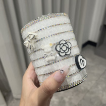 Student pen holder cute Korean fashion creative small fragrance office supplies personalized high-end diamond nail art ornaments