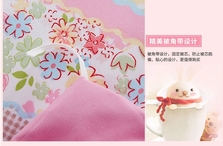 Bộ cánh công chúa bằng vải cotton dày bốn cánh đặt váy hoa sen trải giường bằng vải trải giường 1.8 2.0m giường đôi