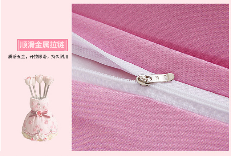 Bộ cánh công chúa bằng vải cotton dày bốn cánh đặt váy hoa sen trải giường bằng vải trải giường 1.8 2.0m giường đôi chăn ra gối nệm