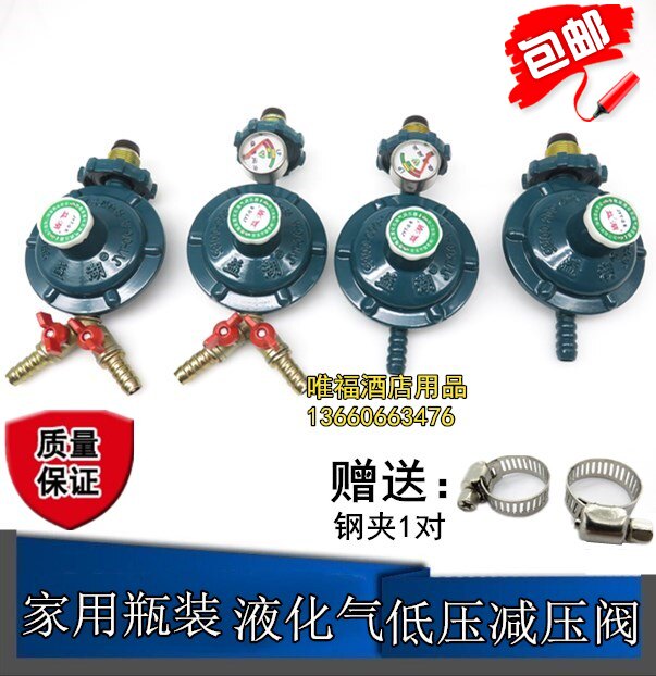 Liquefied Gas Pressure Reducing Valve Home Safe Low Pressure Valve Double Mouth Gas Tank Gas Stove Accessories Water Heater Low Pressure Door
