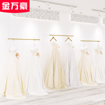 Golden Marriott wedding dress rack high-end display rack golden hanging hanger dress cheongsam display rack clothing store ceiling