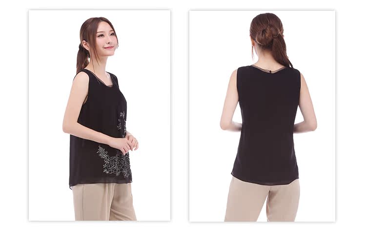 Áo lụa nữ Vest Loose phiên bản Áo lụa không tay Áo trắng Mẹ mùa hè thanh lịch - Áo vest áo ngực cho mẹ bầu