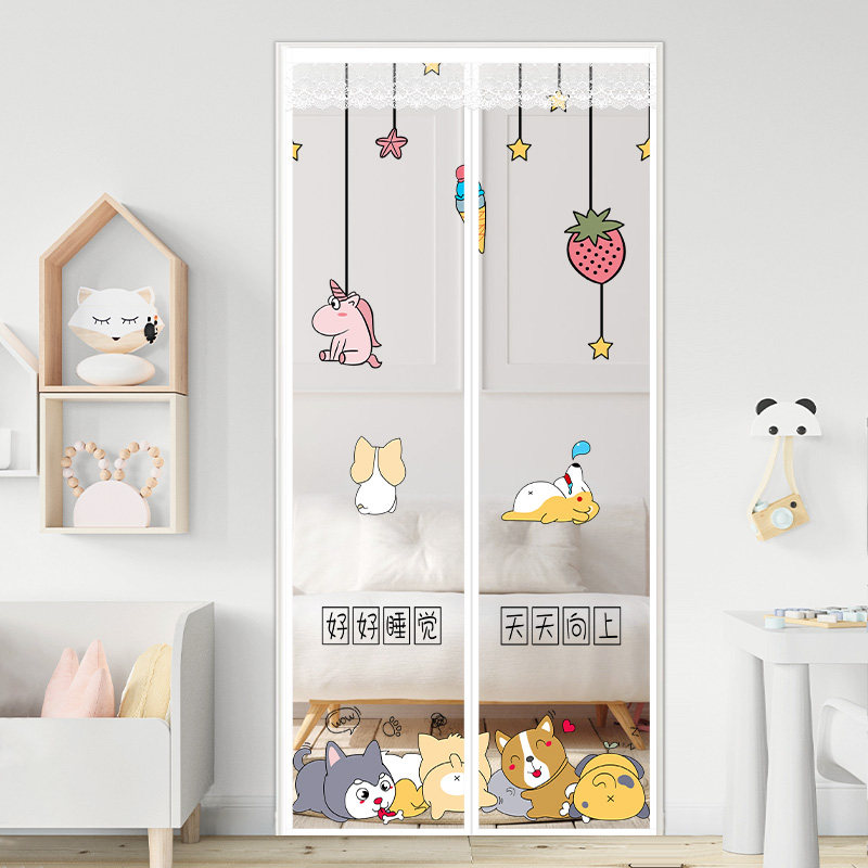 Velcro anti-mosquito door curtain summer magnetic yarn door home encrypted screen window high-grade partition self-absorbing magnet free punching