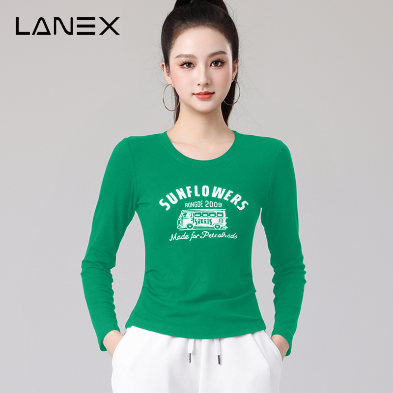 New Style Square Dance Clothing, Long-Sleeved Pure Cotton Dance Top, Green Fitness Dance Sportswear, Fashionable Spring and Autumn Style New Style Square Dance Clothing, Long-Sleeved Pure Cotton Dance Top, Green Fitness Dance Sportswear, Fashionable Spring and Autumn Style