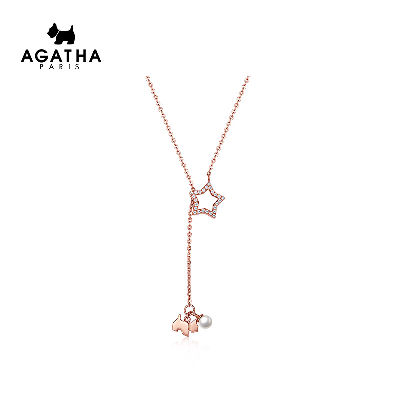 AGATHA's Garissa 925 silver necklace female puppy minimalist Temperament Jewellery Locks Bone Chain Women New Pint Tide