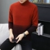 Thời trang nam mùa thu tay dài nhấn màu áo len hoang dã màu sắc phiên bản Hàn Quốc của áo len nam cổ cao trẻ trung mới - Áo len Áo len