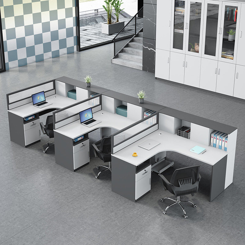 Office staff desk chair combination screen work station simple modern 2 4 6 artificial bit partition card holder