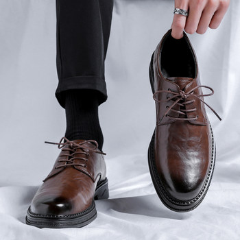 Brogue Leather Shoes for Men 2026 New Winter Retro British Style Formal Men's Business Casual Groom Wedding Shoes