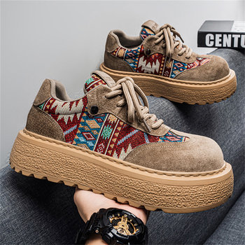 Men's Shoes 2026 New Spring Casual Niche Design Thick-Soled Sneakers Men's Low-Top Non-Slip Work Sports Trendy Shoes