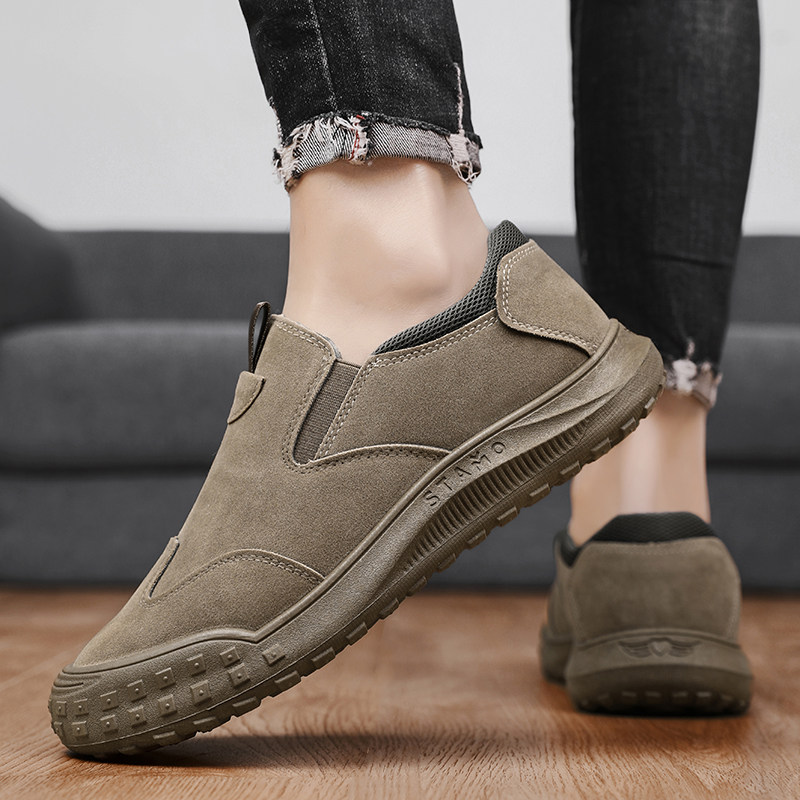 giày công trường không dây Giày bảo hộ lao động nam mùa hè công trường đứng lâu không mỏi chống trơn trượt chống mòn Giày thể thao nam thoáng khí không dây thời trang giày lao động không dây giày công trường không dây