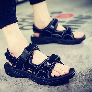 Men's Leather Sandals 2026 New Summer Korean Style Student Youth Trendy Vietnamese Sports Casual Beach Slippers Dual-Use