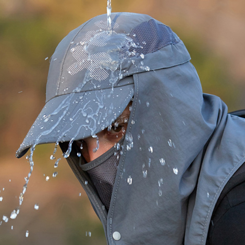 Hat for Men, Outdoor Fishing, Light Rain Protection, Quick-Drying Baseball Cap, Women's Cycling and Mountaineering Face Mask, Neck Protection, Sunshade and Sun Protection Hat