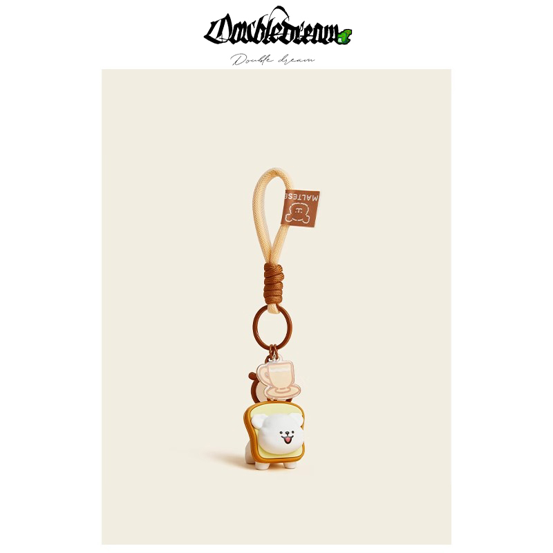 Doubledream Original Genuine Line Puppy Schoolbag Pendant Cute Cartoon Keychain Cultural and Creative Bag Small Pieces