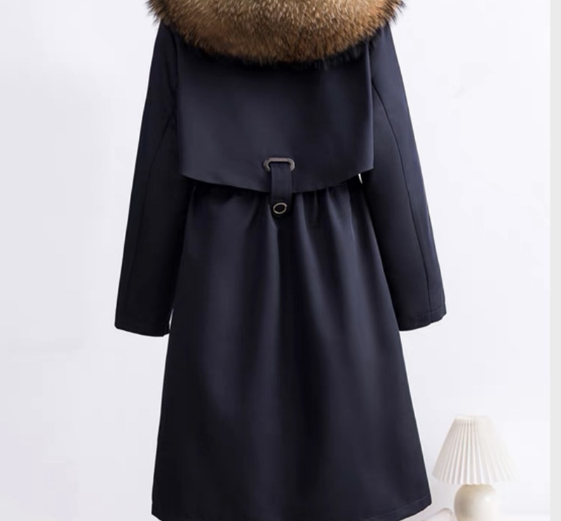 Mid-Length Parka with a Slim Waist, Replaceable Outer Shell, Can Be Worn Alone, with Inner Lining, Fashionable Slim-Fit Coat, Universal Outerwear