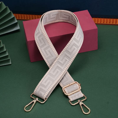 Ethnic-style wide shoulder straps, crossbody geometric jacquard color-blocking bag straps, versatile wide shoulder straps, maze-like single-purchase bag strap accessories