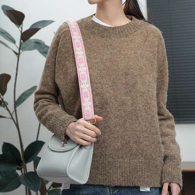 Handmade diy woven bag straps, handbag straps, single-shoulder crossbody wide pattern embroidered diamond pattern straps