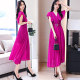 Temperament celebrity high-end dress goddess fan high-end summer women's 2022 new chiffon slim waist skirt