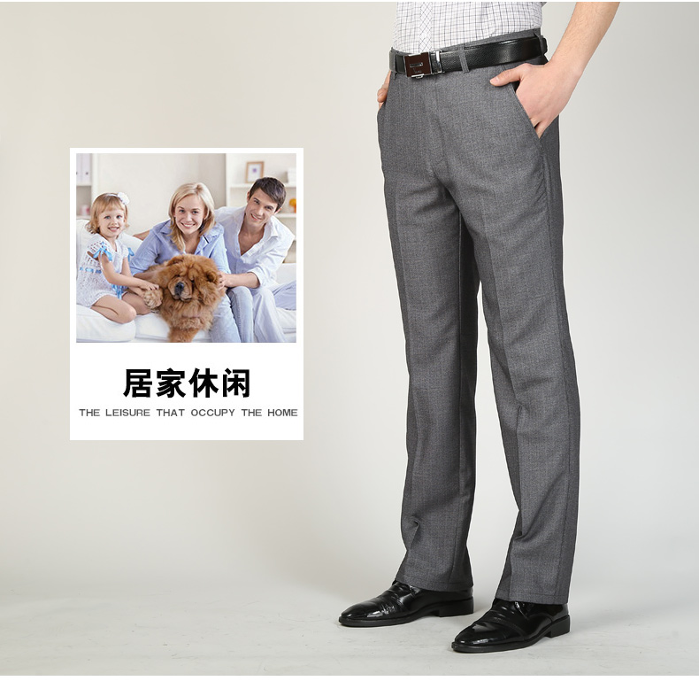 Mùa thu và mùa đông quần nam trung niên dày 40-50 tuổi Quần trung niên nam giản dị quần lỏng quần bố quần jean nam rách