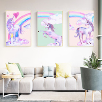 Ling Dian diy digital oil painting Bedroom living room three-fight unicorn coloring Hand-painted hand-large oil painting decoration