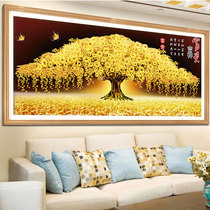 Cross stitch 2021 thread embroidery new gold floor living room their own handmade large atmospheric 2020 cotton thread fortune tree