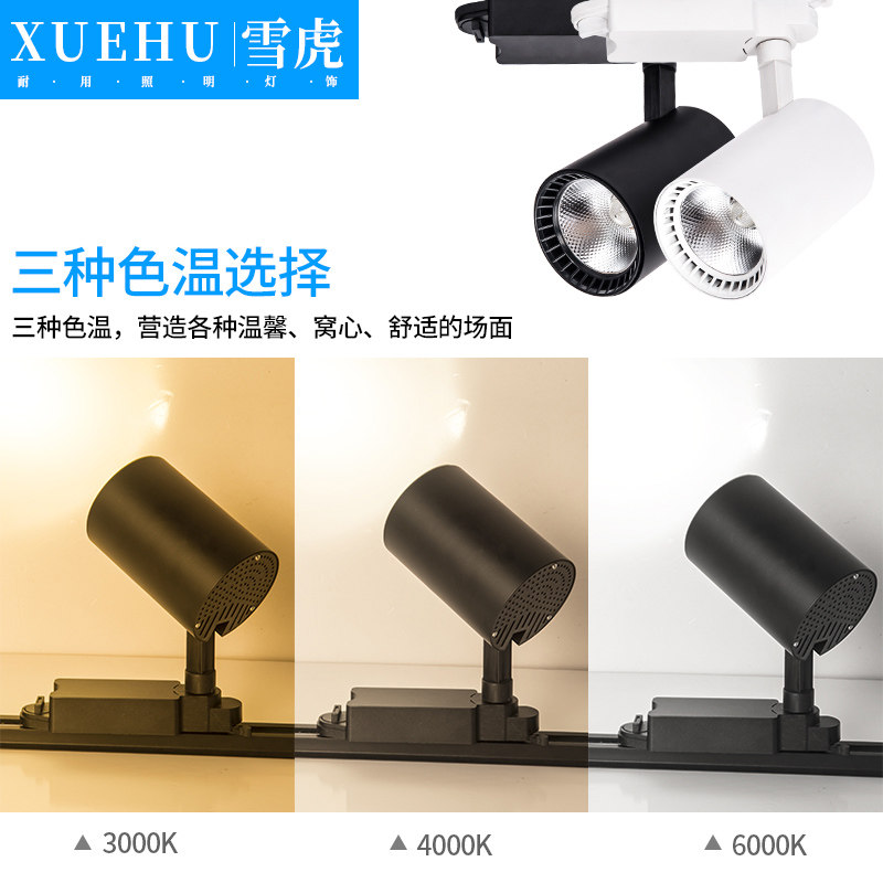 Clothing Store Spot Light Led Track Light Showroom Ceiling Super Bright Warm Light Commercial Energy Saving Cob Background Wall w30w