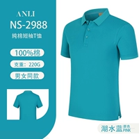 【Модернизированная футболка из чистого хлопка】 NS-2988 Футболка с короткими рукавами озеро голубой
