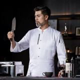 Новый стиль шеф -повара для мужчин, длинные рукава, осенний отель, ресторан, ресторан, выпечка, кухонная одежда на заказ