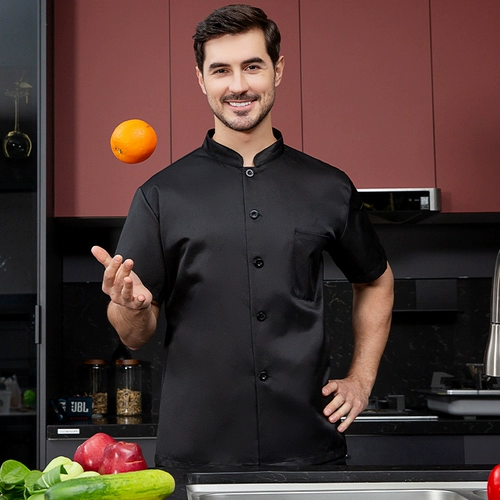 Летний ледяной шелк дышащий шеф-повар для мужчин и женщин с короткими рукавами