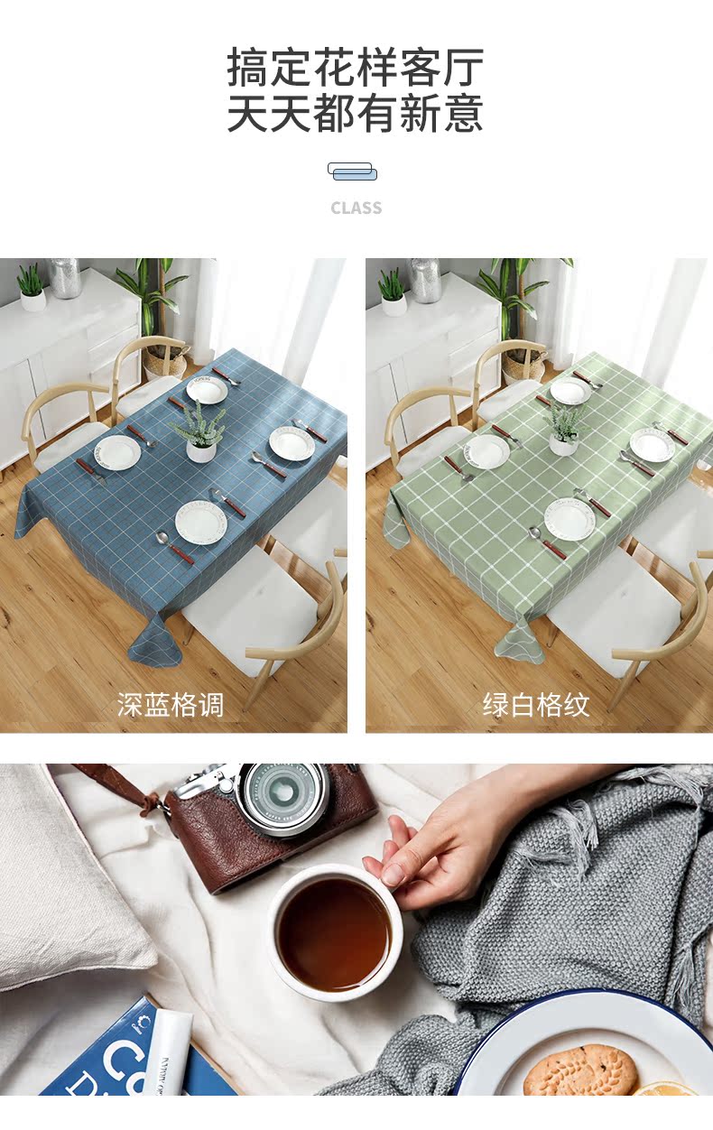 Khăn trải bàn chống thấm nước chống vảy chống dầu dùng một lần chống vảy bàn nhựa PVC lưới màu đỏ trong vải kẻ sọc bàn cà phê hộ gia đình hình chữ nhật - Khăn trải bàn khăn trải bàn 3d