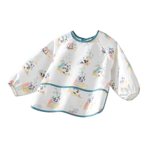 Betis childrens baby food supplement smock male and female baby eating bib summer waterproof and anti-dirty rice pocket reverse clothing