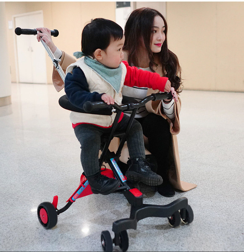 Sneak Baby Artifact Six Wheels Kids Walk Baby Portable Tricycle Baby Light Folding Kids Baby Stroller
