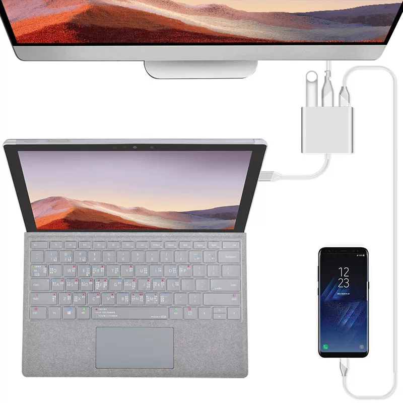 [Преобразователь/адаптер] Лайфу Surface Pro 11/10/9/8/7/X/Go2/3 ноутбук 4/5/6 проектор/провода HDMI Type-C расширительный держатель для ноутбука