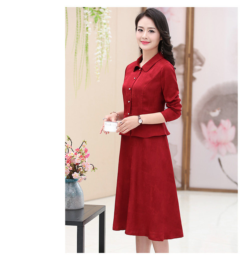 妈妈装秋装连衣裙女装中年人妇女中老年40岁