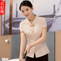 Cleaning overalls womens short sleeves summer hotel summer hotel rooms property aunt cleaner waiter set
