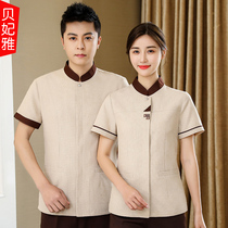 Cleaning overalls Womens short sleeves summer hotel rooms cleaning clothing property waiter cleaners set