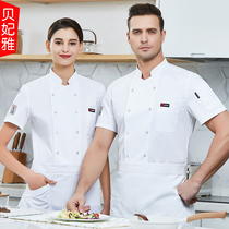 Chefs overalls short-sleeved mens summer bakery catering costumes hotel Western pastry dessert chef overalls summer wear