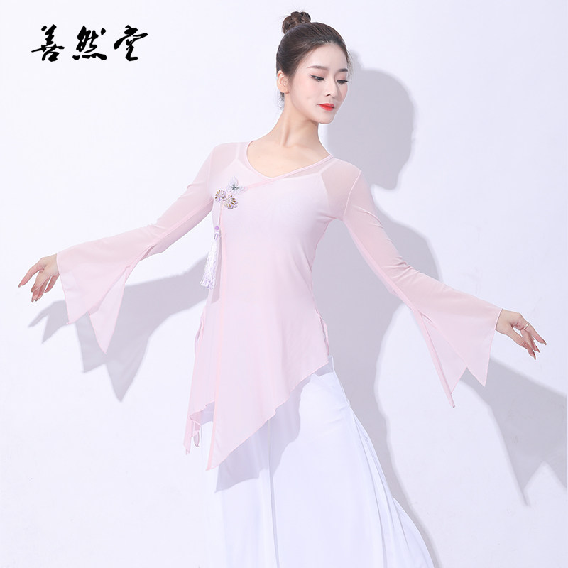 Classical Dance Suit Body Rhyme Dresses Dress Women Blouses Chinese Style China Wind Dance Dresses National Mesh Yarn Suit Waft of Fairy Immortals