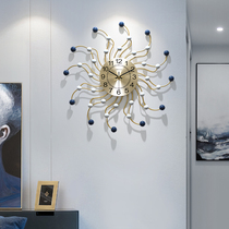 Creative personality clock hanging clock Living room Home Nordic minimalist modern art online Red Restaurant Wall Decorative Clock