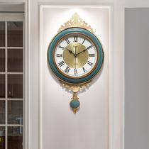 American light luxury wall clock Living room fashion decoration watch atmospheric creative European art hanging watch Household clock