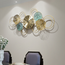 New Chinese light luxury metal wall clock creative restaurant decoration wall watch living room clock home atmosphere porch clock