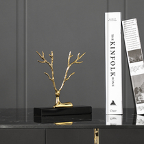 Modern Fashion Deer Head Brass Pendulum pieces Living room Desktop Decoration Creative fashion Home Ornament Bedroom Wine Cabinet Furnishing