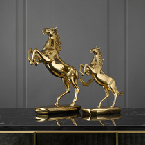 Modern Fashion Bronze Horse Light Extravaganza Pieces Living Room Wine Cabinet Tabletop Decoration Creative Arts Office Furnishing Crafts