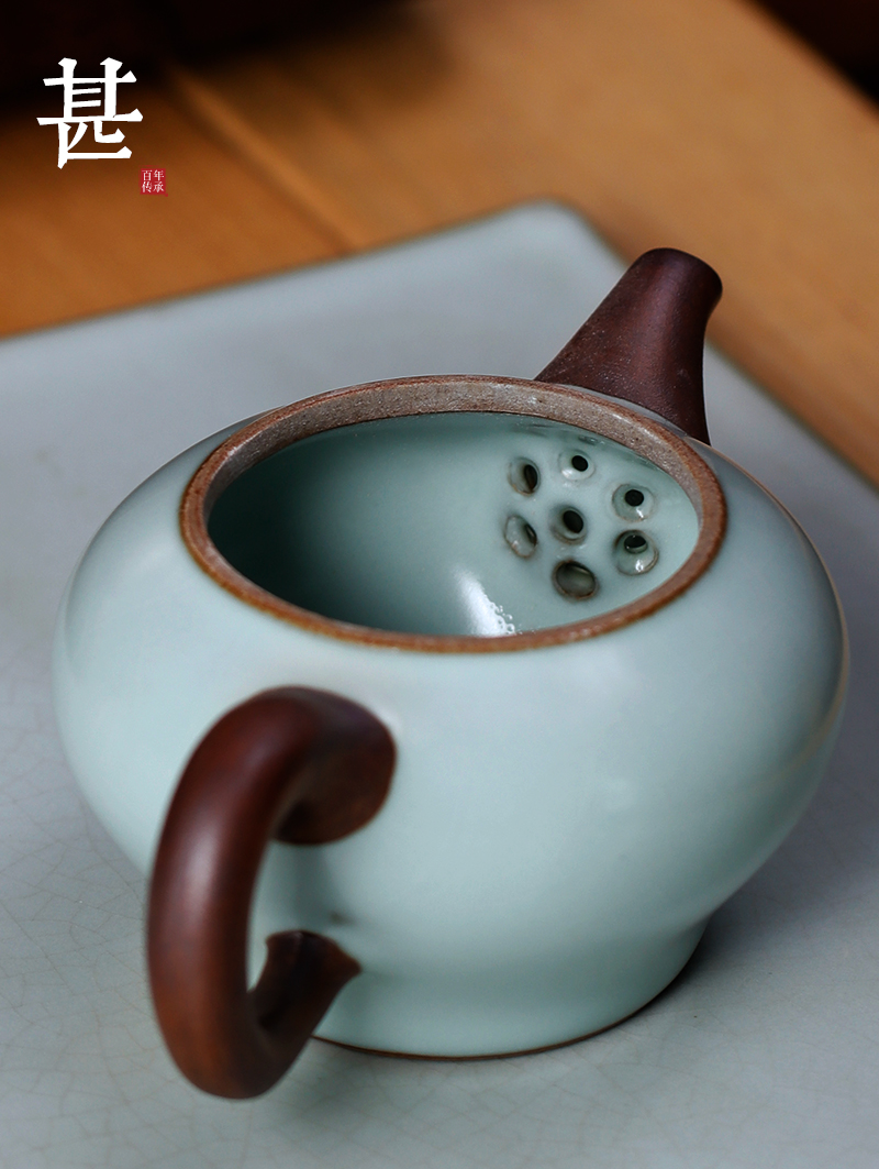 Beautiful home your up ceramic teapot single pot of ice to crack household pure manual hand pot of one little teapot with small restore ancient ways