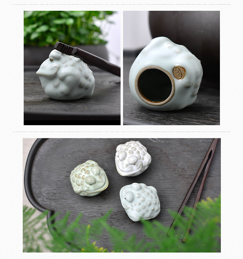 The home of tea pet furnishing articles furnishing articles toad your up with violet arenaceous ice crack glaze porcelain can keep open creative tea of pet accessories